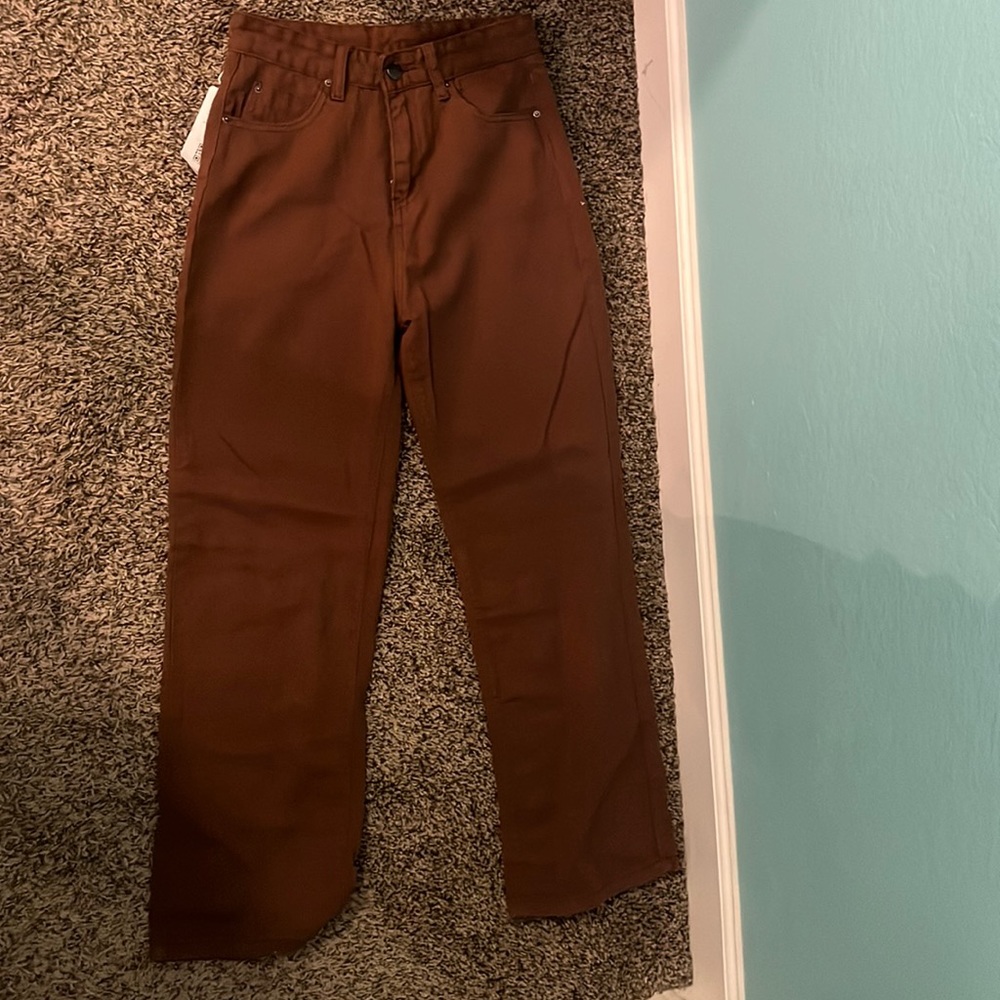 another chill vintage high waist boyfriend jeans (brown)